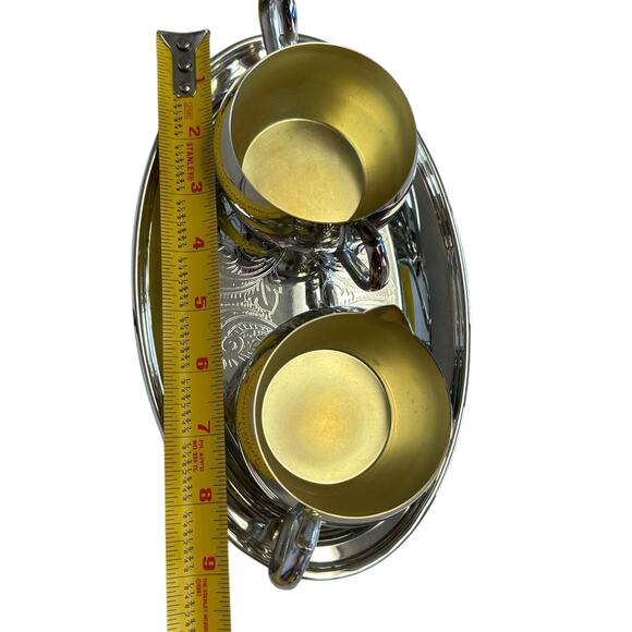 Vintage Oneida Silver Platted Holloware 3 Piece Dessert Set - Picture 3 of 9